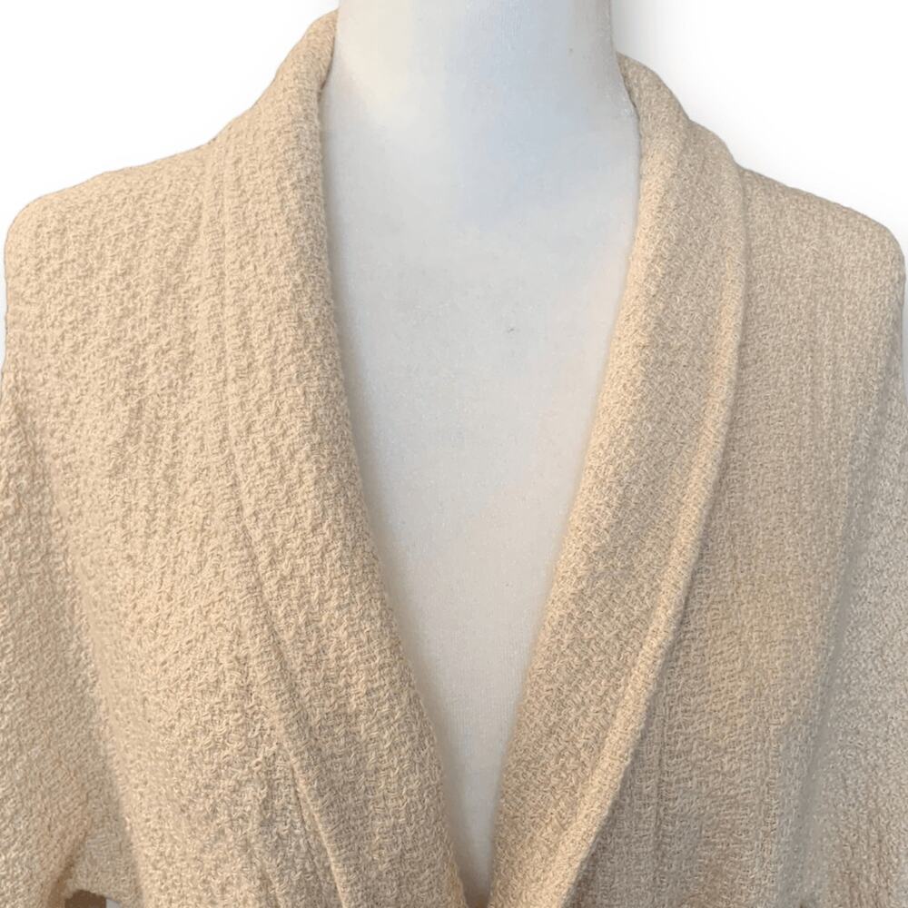 Massimo Dutti Linen Blend Textured Belted Cardigan Sweater Small Knit Minimalist - Picture 2 of 11